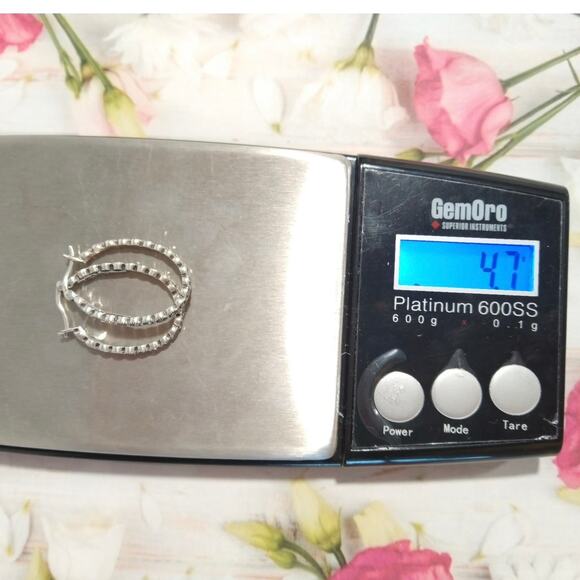 925 Sterling Silver Hoop Huggie Earrings Round Marcasites Signed A Jewelry Lot - Picture 13 of 14